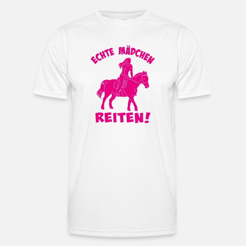 Echte Mädchen Reiten Silhouette Männer Funktions-T-Shirt