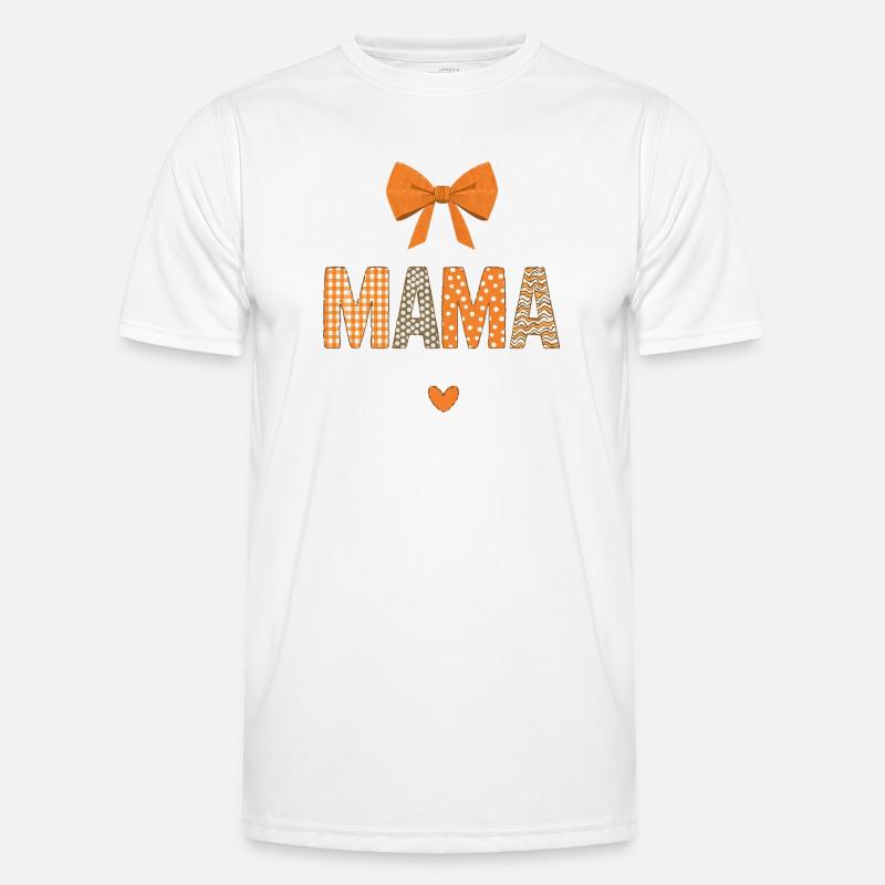 Orange Mom Patchwork Patterns - Men's Functional T-Shirt - white