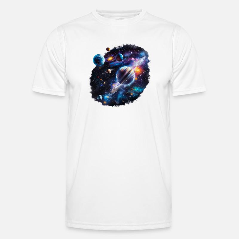 Galactic Planetary System Pattern Men's Functional T-Shirt