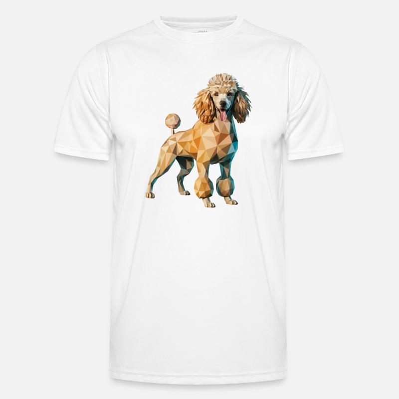 Pudel - Cooles Low Poly Logo - Männer Funktions-T-Shirt - Weiß