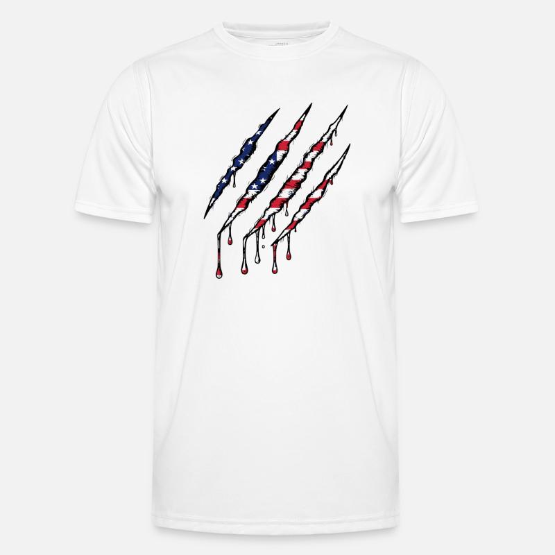 Scratch USA Flag Scratch Trace T-shirt sport Homme