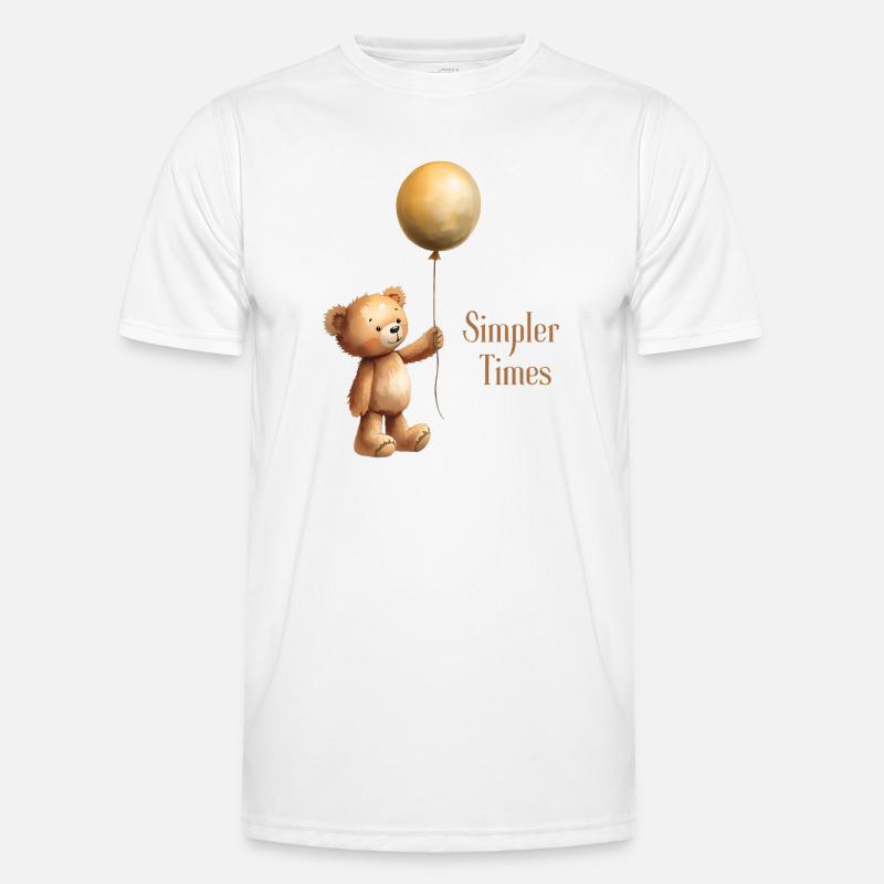 Teddy Bär mit Luftballon Simpler Times Männer Funktions-T-Shirt