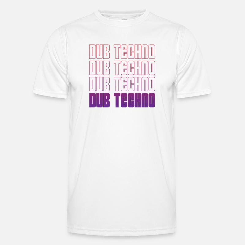 Dub Techno Neon Gradient Grid - Men's Functional T-Shirt - white