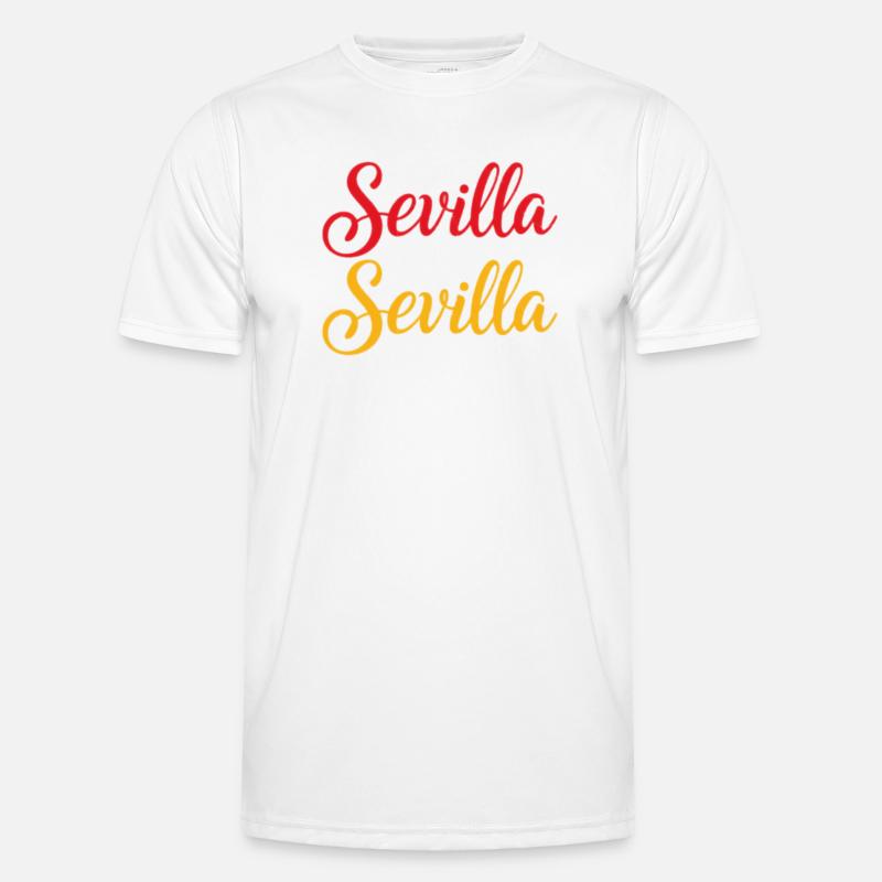 Sevilla Script Duo Red Yellow Retro - Men's Functional T-Shirt - white