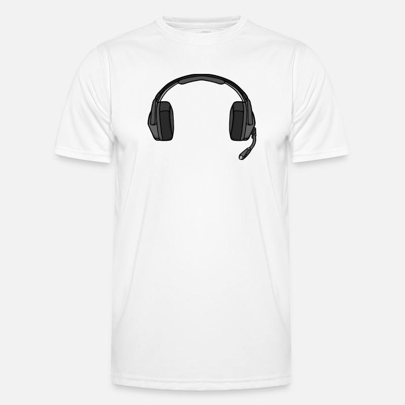 Kopfhörer mit Mikrofon Männer Funktions-T-Shirt