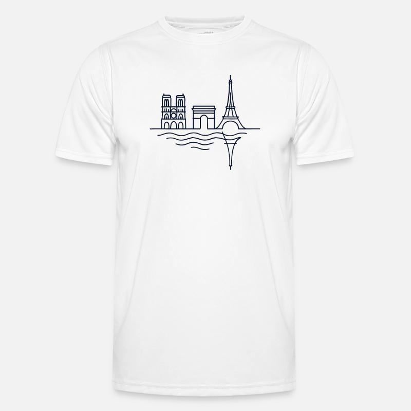 Pariser Linien: Eiffelturm und Arc de Triomphe Männer Funktions-T-Shirt
