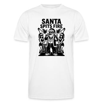 Rapper Weihnachtsmann Santa Spits Fire - Männer Funktions-T-Shirt - Weiß - Vorne - AI Model Male 178 dark (178cm)