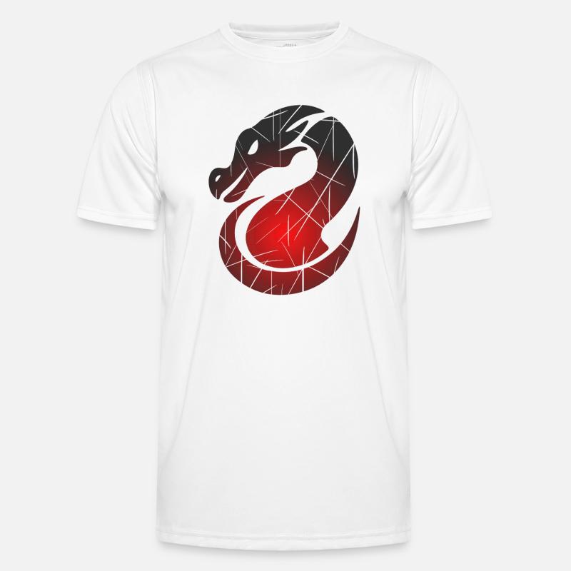 Red Dragon with Split Texture - Men's Functional T-Shirt - white