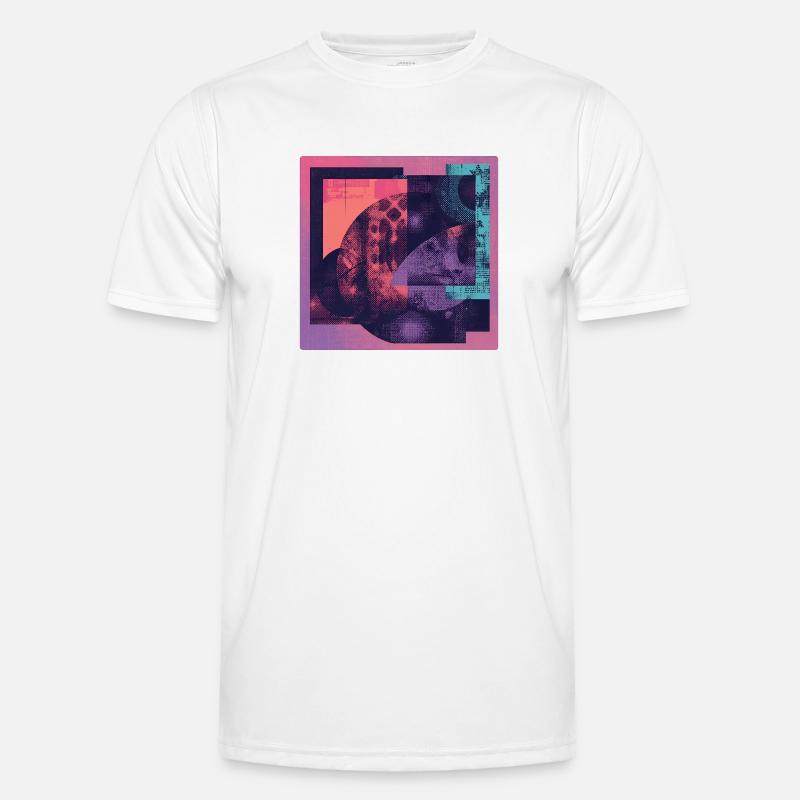 Neon Collage Geometric Pattern Men's Functional T-Shirt