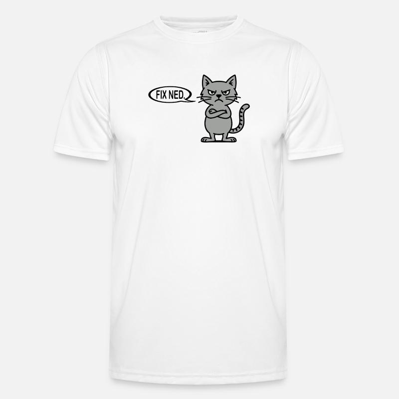 Angry cat with speech bubble - fix ned dialect Men's Functional T-Shirt