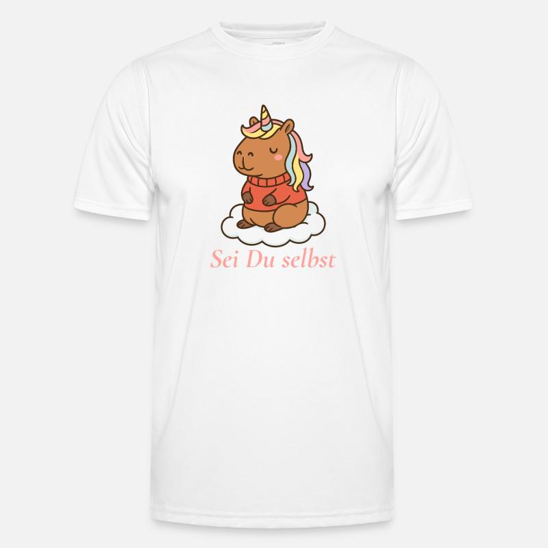 Sei Du selbst – Capybara Einhorn 🌈 Männer Funktions-T-Shirt