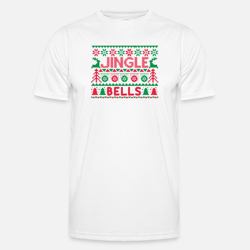 Hässlicher Pullover – Jingle Bells Strickmuster Männer Funktions-T-Shirt