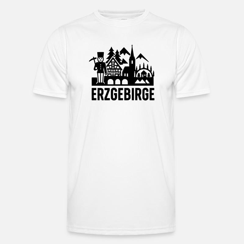 Erzgebirge typisch Silhouette - Männer Funktions-T-Shirt - Weiß