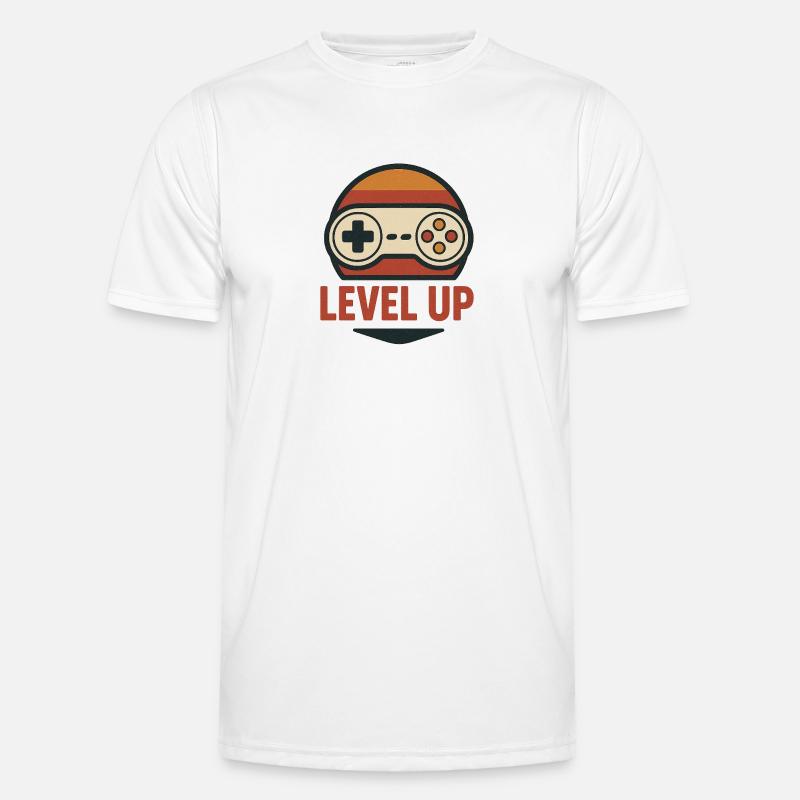 Level Up Retro Controller Graphics - Men's Functional T-Shirt - white