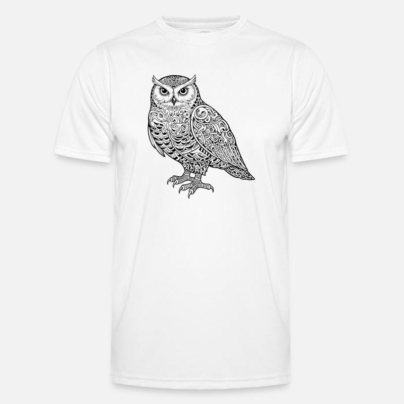 Schneeeule Ornament  Männer Funktions-T-Shirt