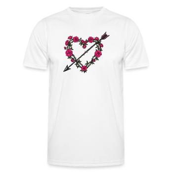 Coeur rose rouge amour - T-shirt sport Homme - blanc - Devant - AI Model Male 178 dark (178cm)