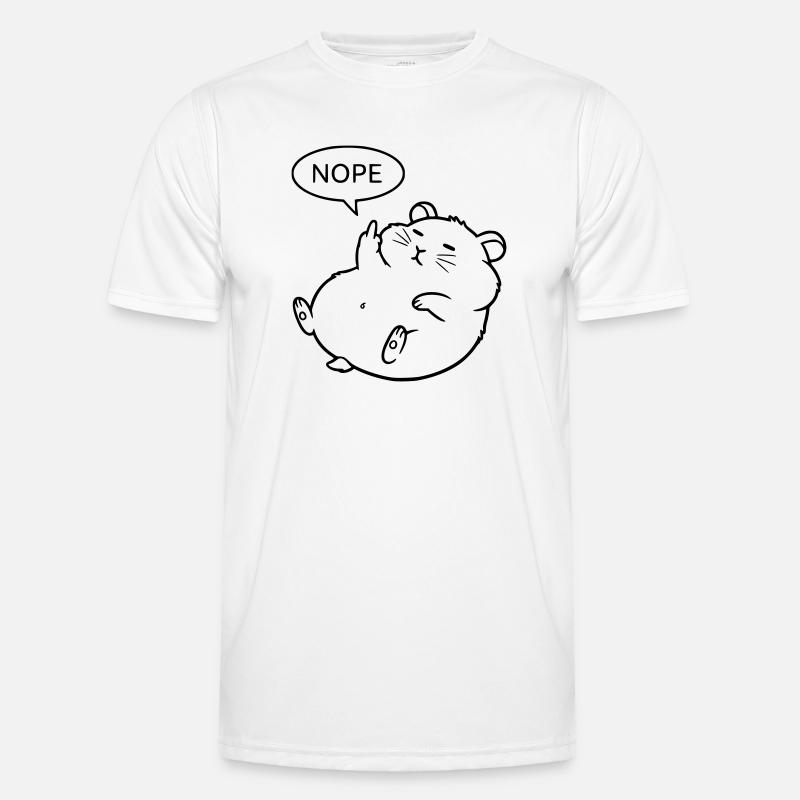 Nope Hamster | Funny Middle Finger Statement - Men's Functional T-Shirt - white