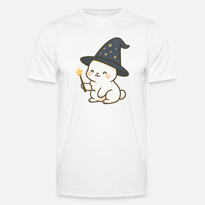 Kawaii Wizard Bunny with Starry Hat Men's Functional T-Shirt