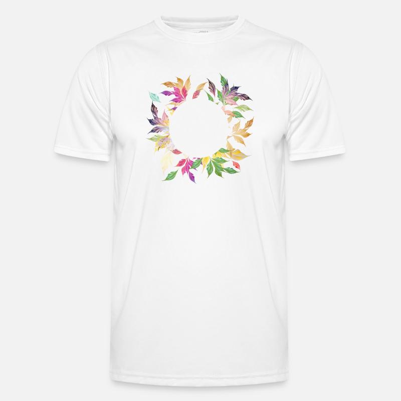 Imaginative leaf frame – delicately shimmering - Men's Functional T-Shirt - white