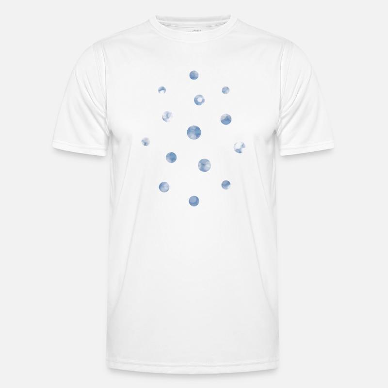 Blue Bokeh Light Points Pattern - Men's Functional T-Shirt - white