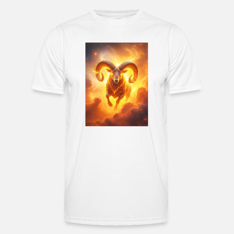 Fiery celestial ram igniting creation’s  Men's Functional T-Shirt