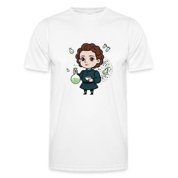 La petite Marie Curie - T-shirt sport Homme - blanc - Devant - AI Model Male 178 dark (178cm)