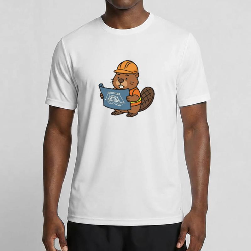 Beaver Construction Worker Bob Master Builder Plan Construction Dam Men's Functional T-Shirt
