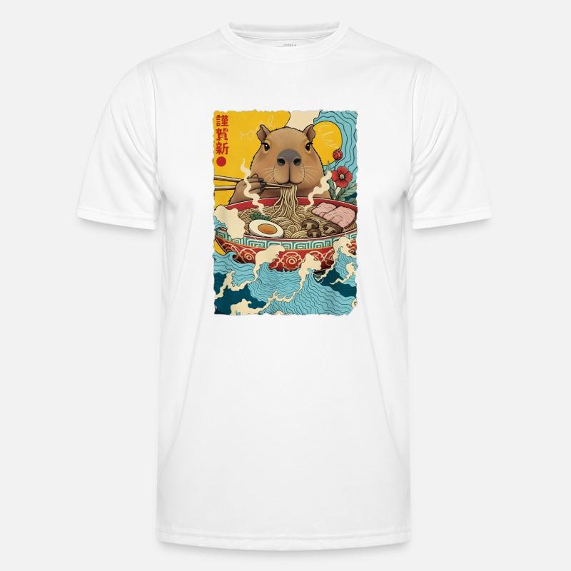 Capybara isst Ramen Nudeln Männer Funktions-T-Shirt