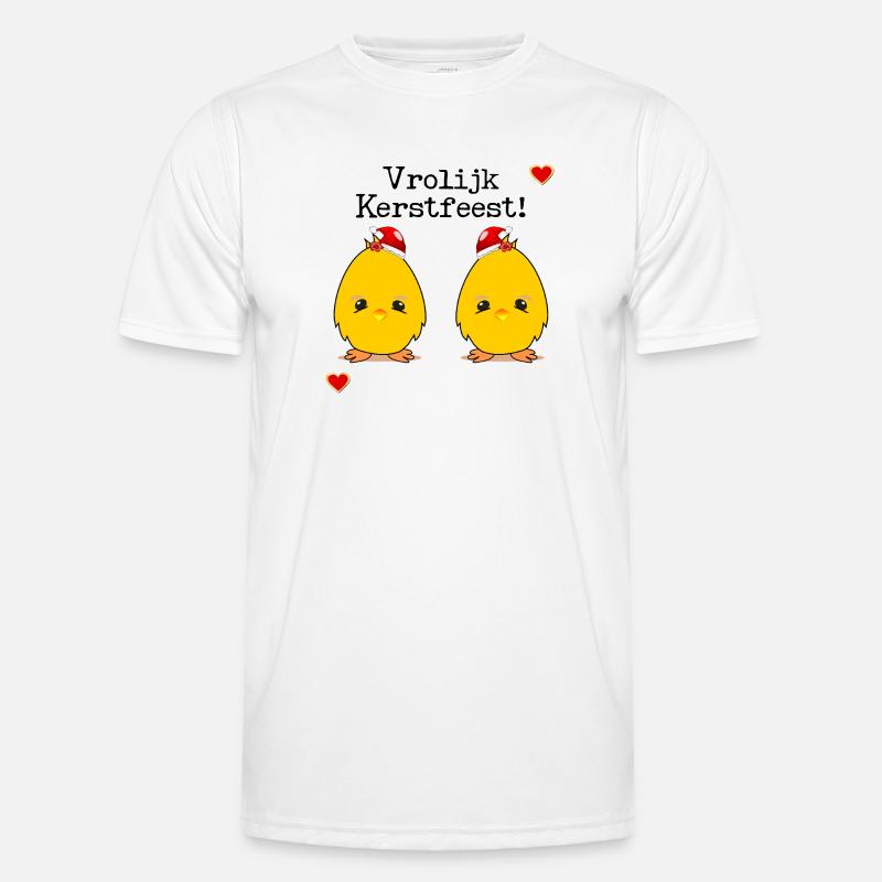 Frohe Weihnachtsküken Männer Funktions-T-Shirt