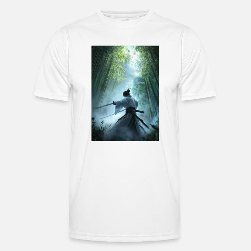 Samurai im Wald Männer Funktions-T-Shirt