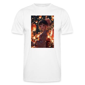 Nuit festival yukata lumineuse - T-shirt sport Homme - blanc - Devant - AI Model Male 178 dark (178cm)