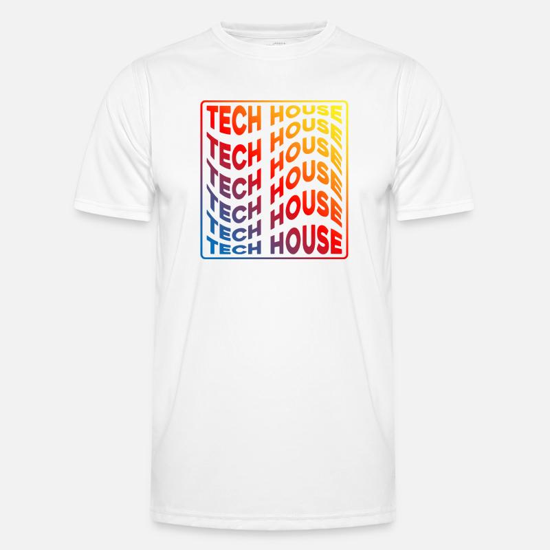 Tech House Neon Gradient Repeats - Men's Functional T-Shirt - white