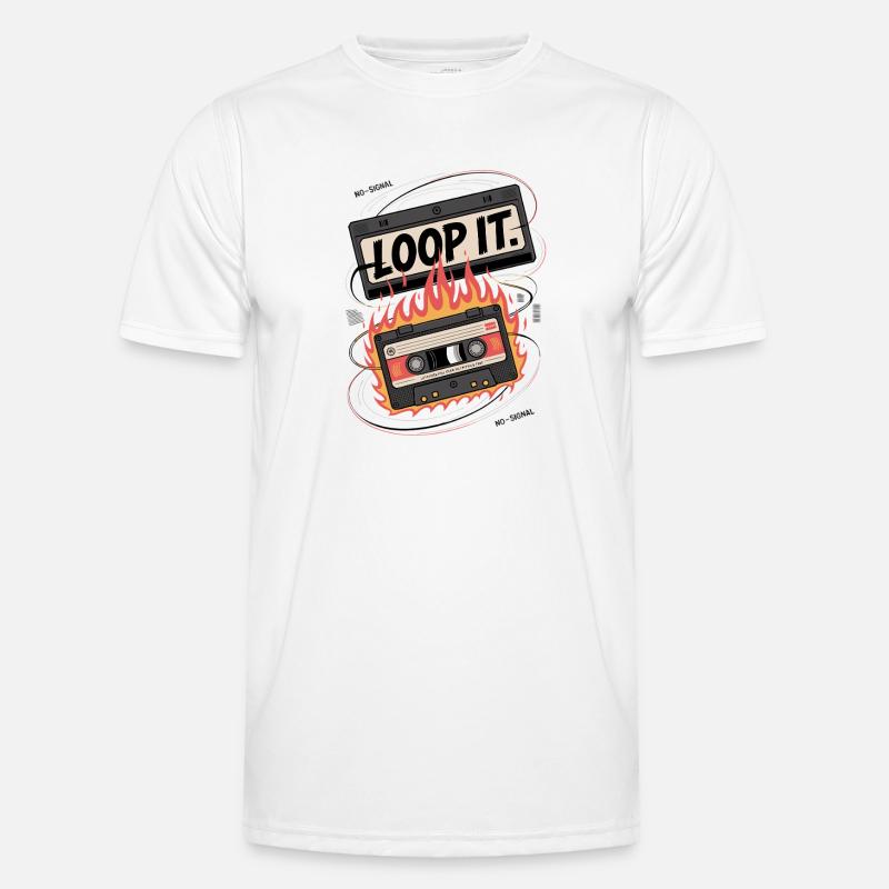 Loop It Flames Cassette T-shirt sport Homme