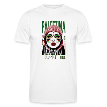WOMAN_PALESTINA_10 - Men's Functional T-Shirt - white - Front - AI Model Male 178 dark (178cm)