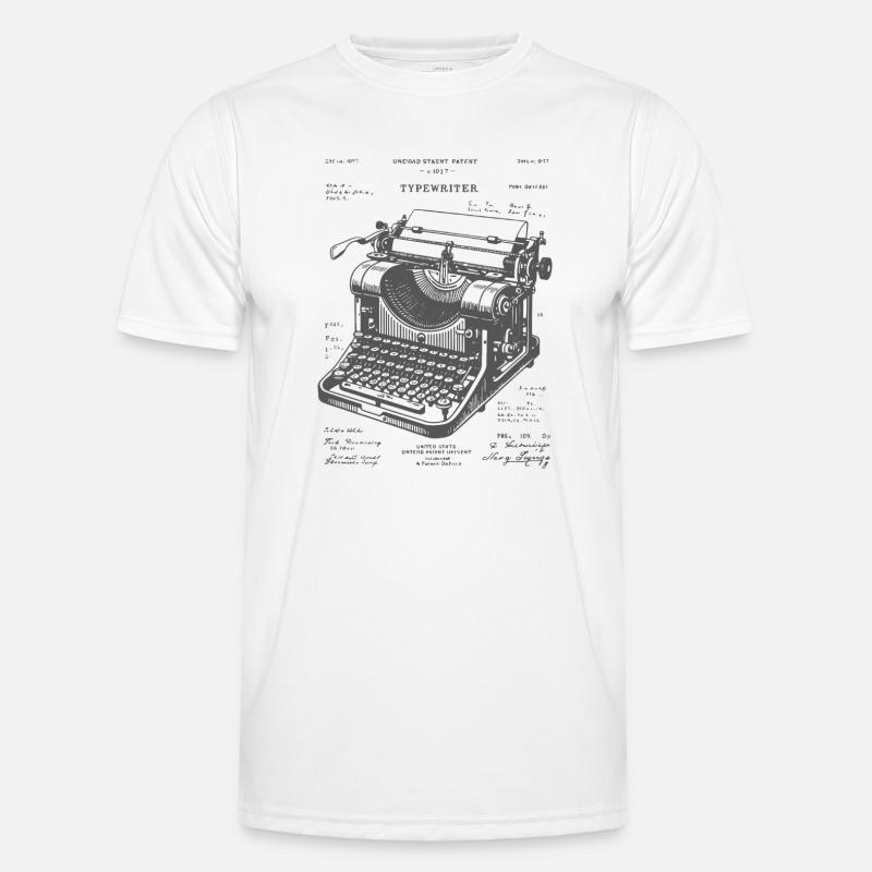 Plan de machine à écrire antique T-shirt sport Homme