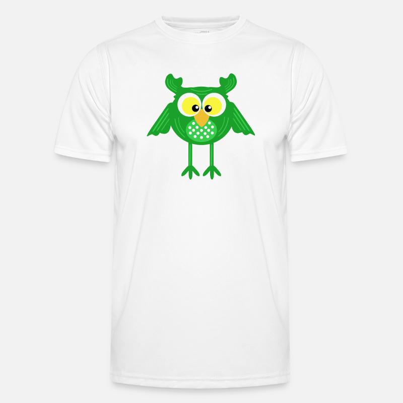 Grüne Eule mit langen Beinen - Männer Funktions-T-Shirt - Weiß