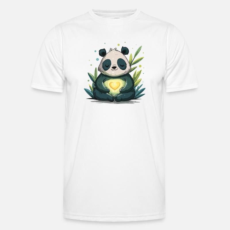Panda Hjerte-lampe - Funktionsshirt til herrer - hvid