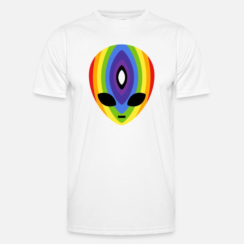 Prismatischer Regenbogen-Alien Männer Funktions-T-Shirt