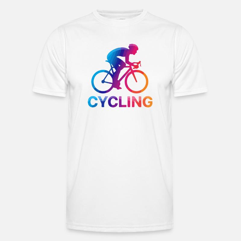 Rainbow Cyclist Silhouette Männer Funktions-T-Shirt