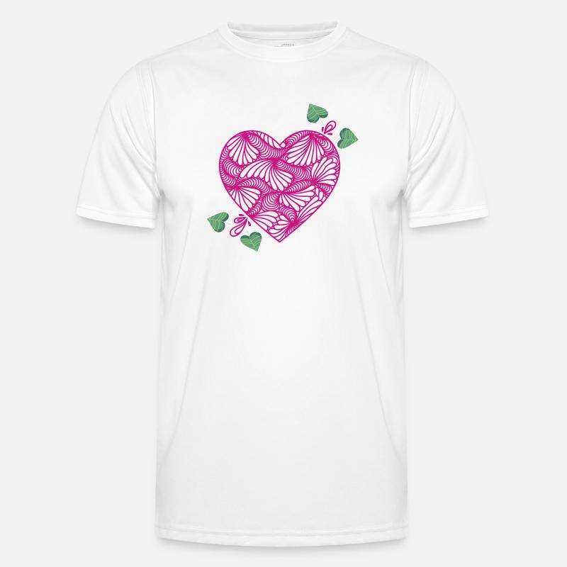 romantisches Herz Männer Funktions-T-Shirt