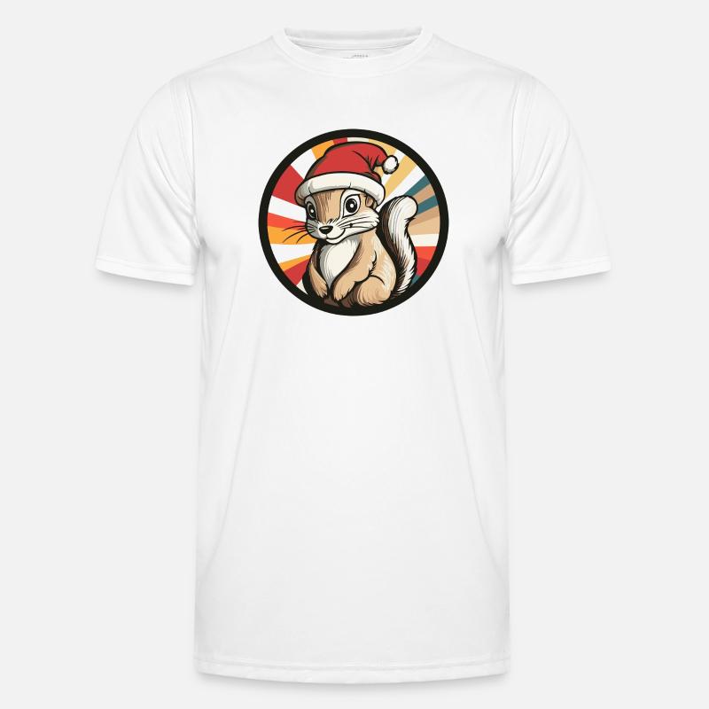 Winterliches Eichhörnchen mit Santa Hut - Männer Funktions-T-Shirt - Weiß