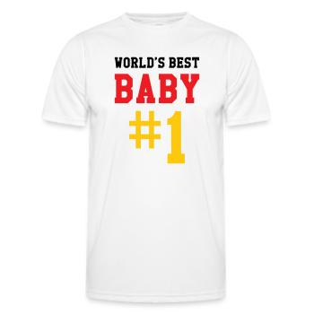 Meilleur bébé - Naissance - Enfant - T-shirt sport Homme - blanc - Devant - AI Model Male 178 dark (178cm)