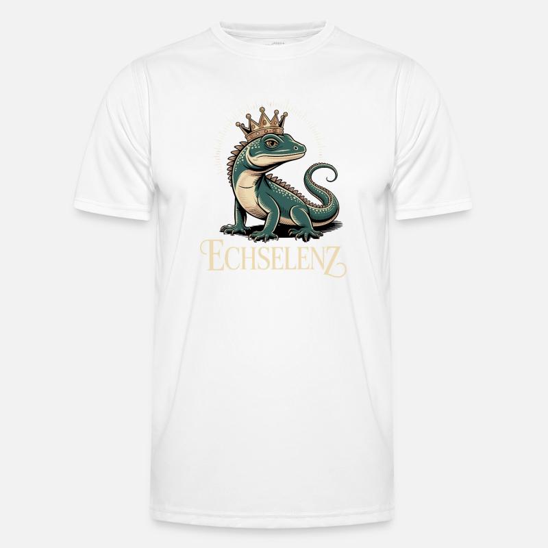 Lizard Funny Lizard - Men's Functional T-Shirt - white