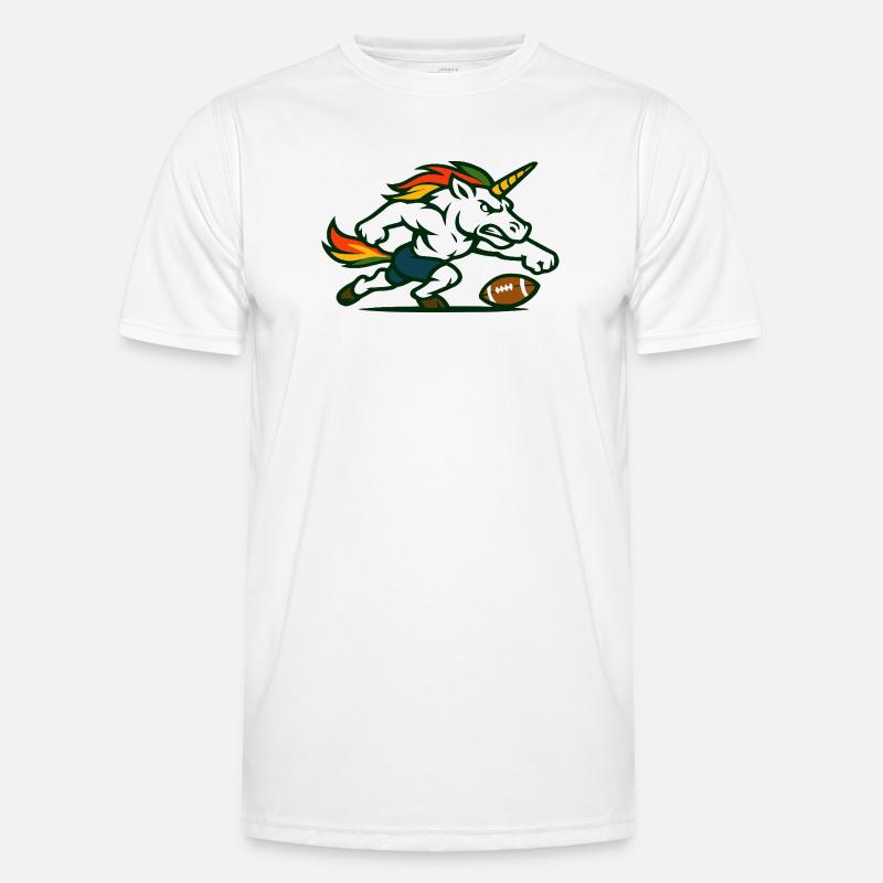 Flammen-Einhorn-Blitz Männer Funktions-T-Shirt