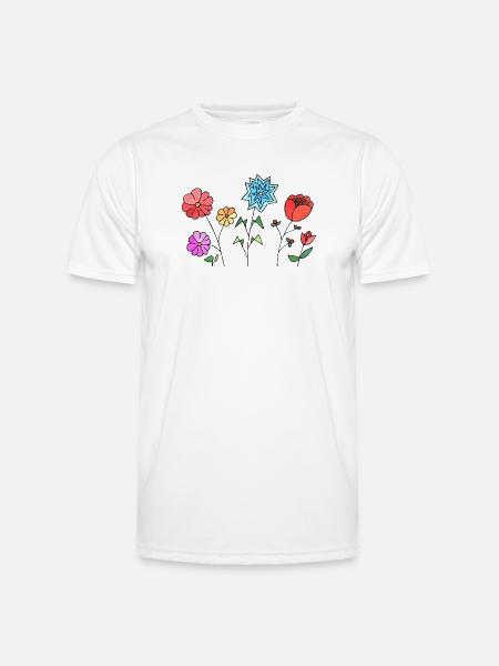 Blumen - Männer Funktions-T-Shirt - Weiß