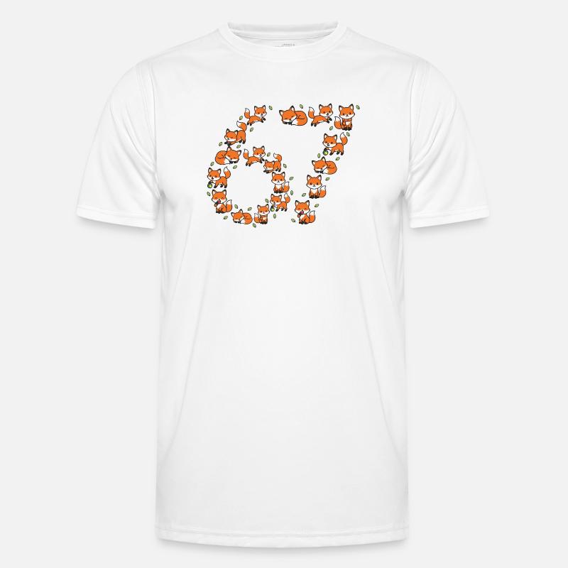 Fox Ring Pattern 67 Meme - Men's Functional T-Shirt - white