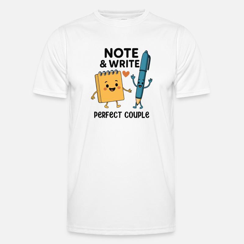 Note & Write Perfect Couple Fun Design - Men's Functional T-Shirt - white