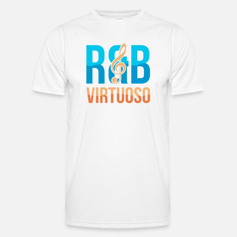 RnB Musikvirtuose E1 Deep Blue - Männer Funktions-T-Shirt - Weiß