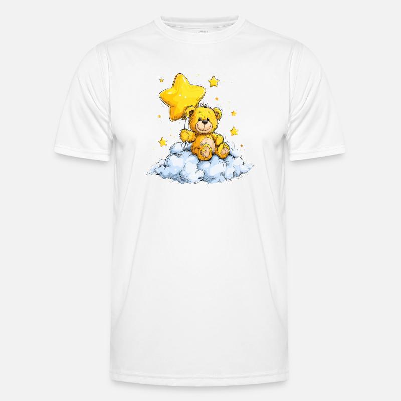 Star Bear on Cloud – Cuddle Dream - Men's Functional T-Shirt - white