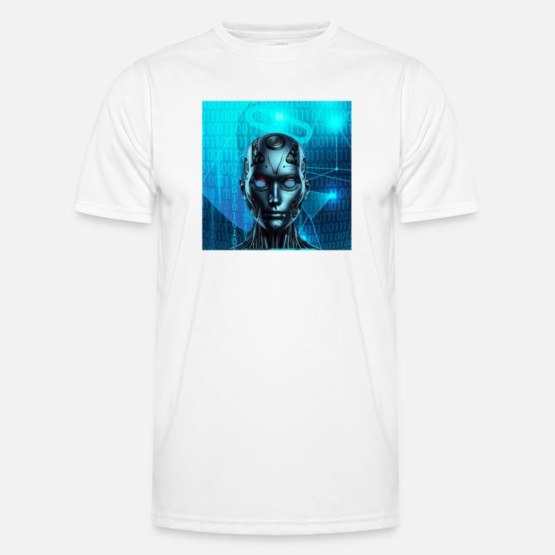 Robot Face T-shirt sport Homme